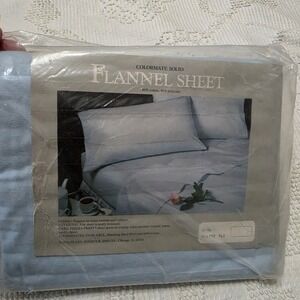 Vintage NOS Sears‎ Roebuck Colormate Solid Flannel Sheet Full Flay USA